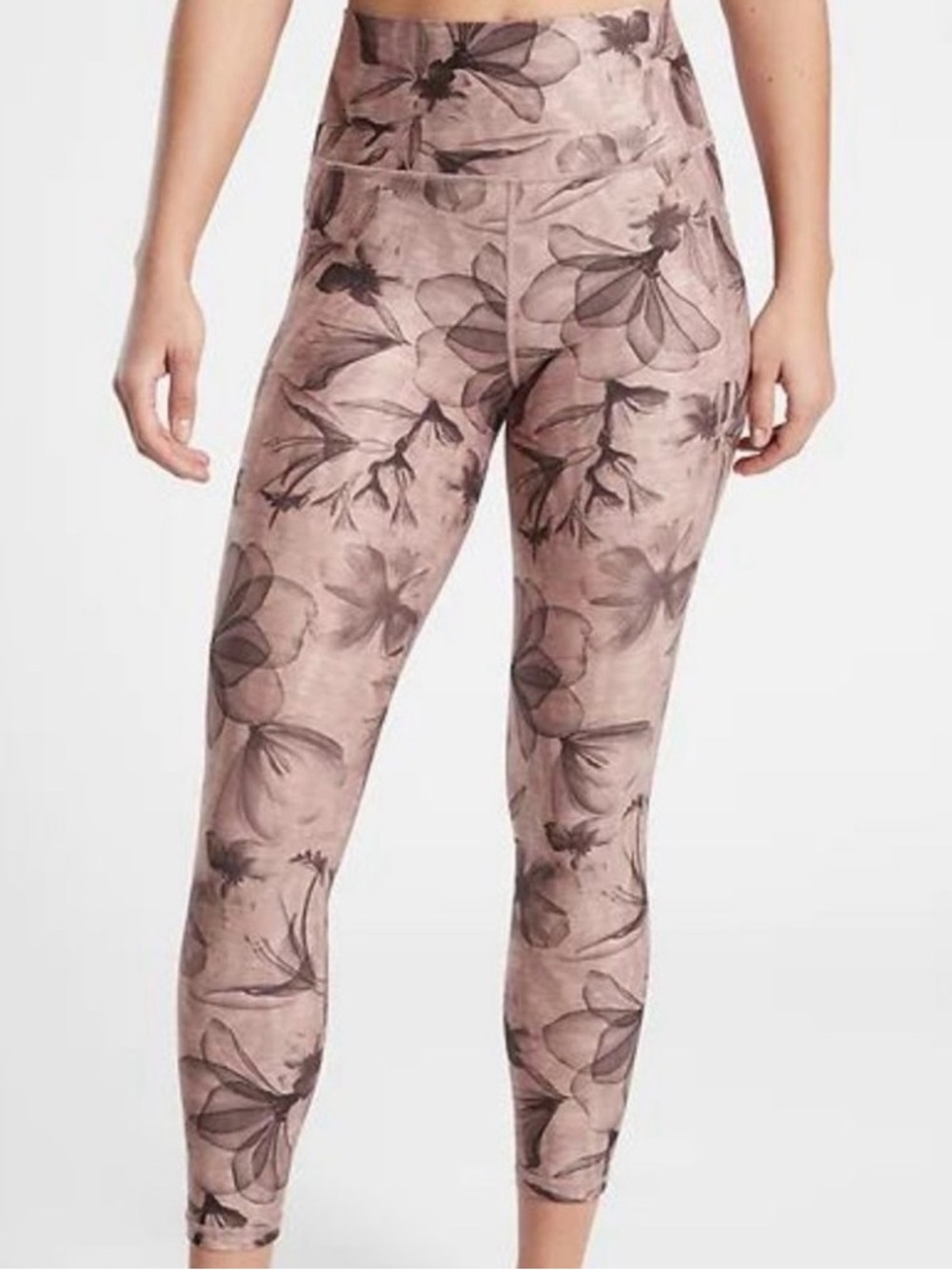 Athleta - Salutation Stash Pocket II 7/8 Leggings Sz M Blush Pink